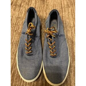 Polo Ralph Lauren Vaughn Canvas Sneakers Casual Shoes Blue Mens Size‎ 11.5